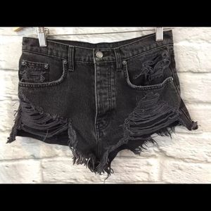 LF Carmar High Waisted Black Denim Shorts